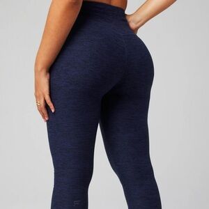 Fabletics High Waisted Heatherflex Deep Navy Heather Large cozy soft ankle